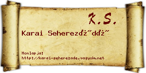Karai Seherezádé névjegykártya